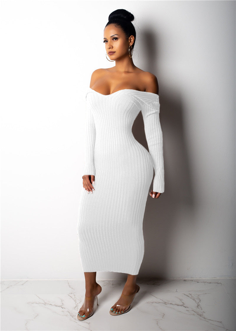 Seater Knit Dress for Women with V-neck - Horizon Bliss