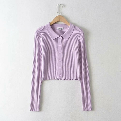 Women Polo Knitted Cardigan Coat - Horizon Bliss