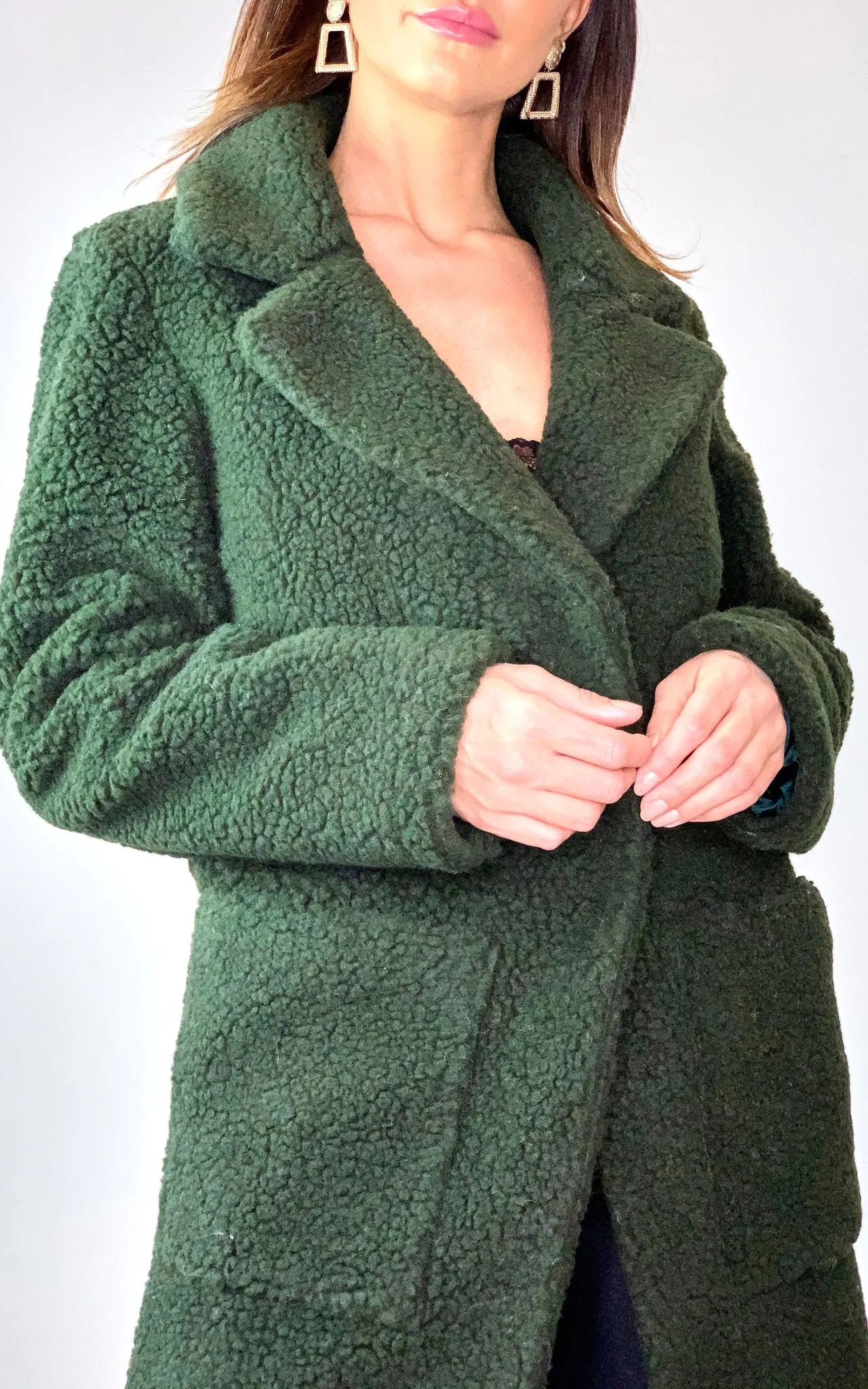 Stud Button Borg Teddy Coat (1905) - Horizon Bliss