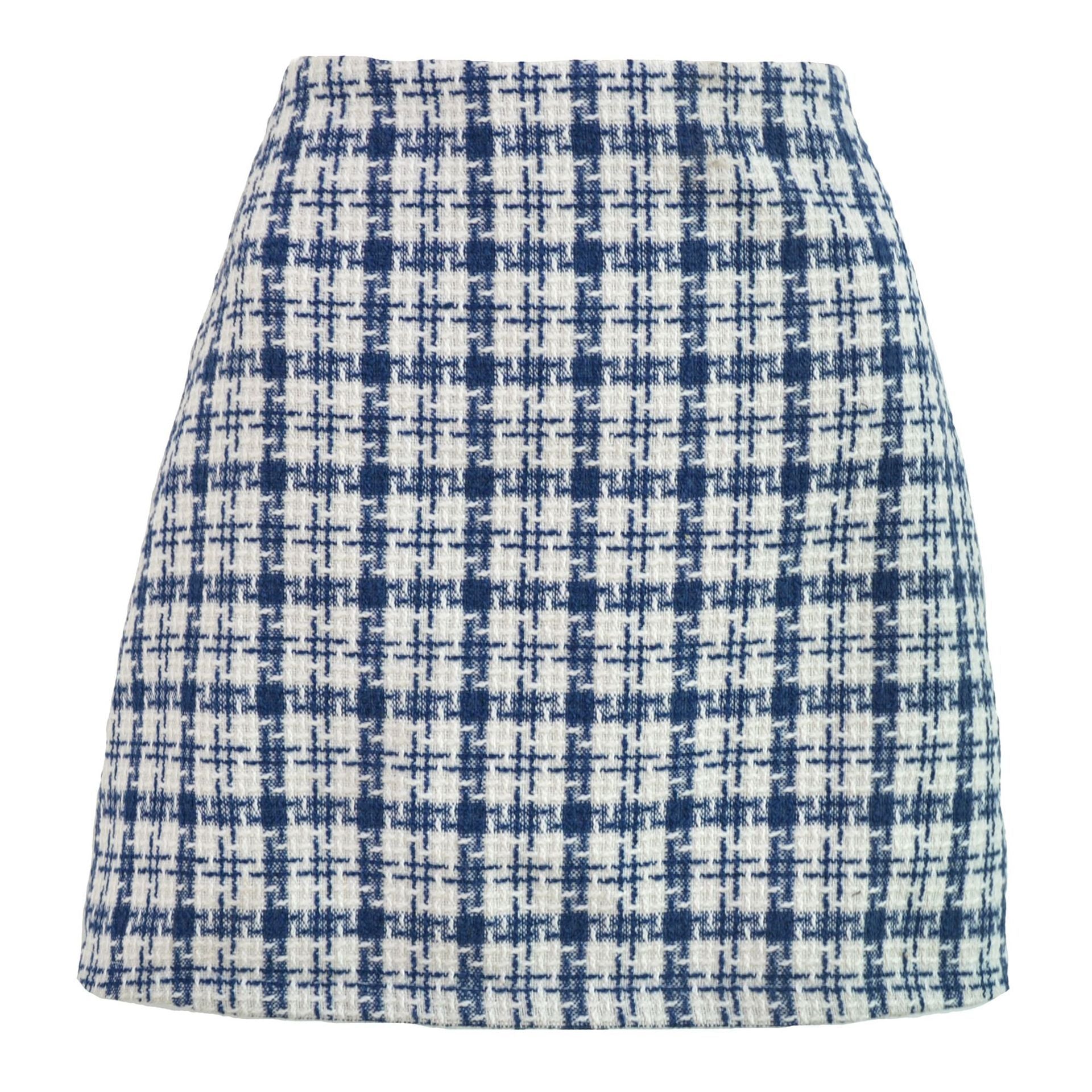 Plaid Women's Skirt A-line Slim High Waist Mini Skirt High Street - Horizon Bliss