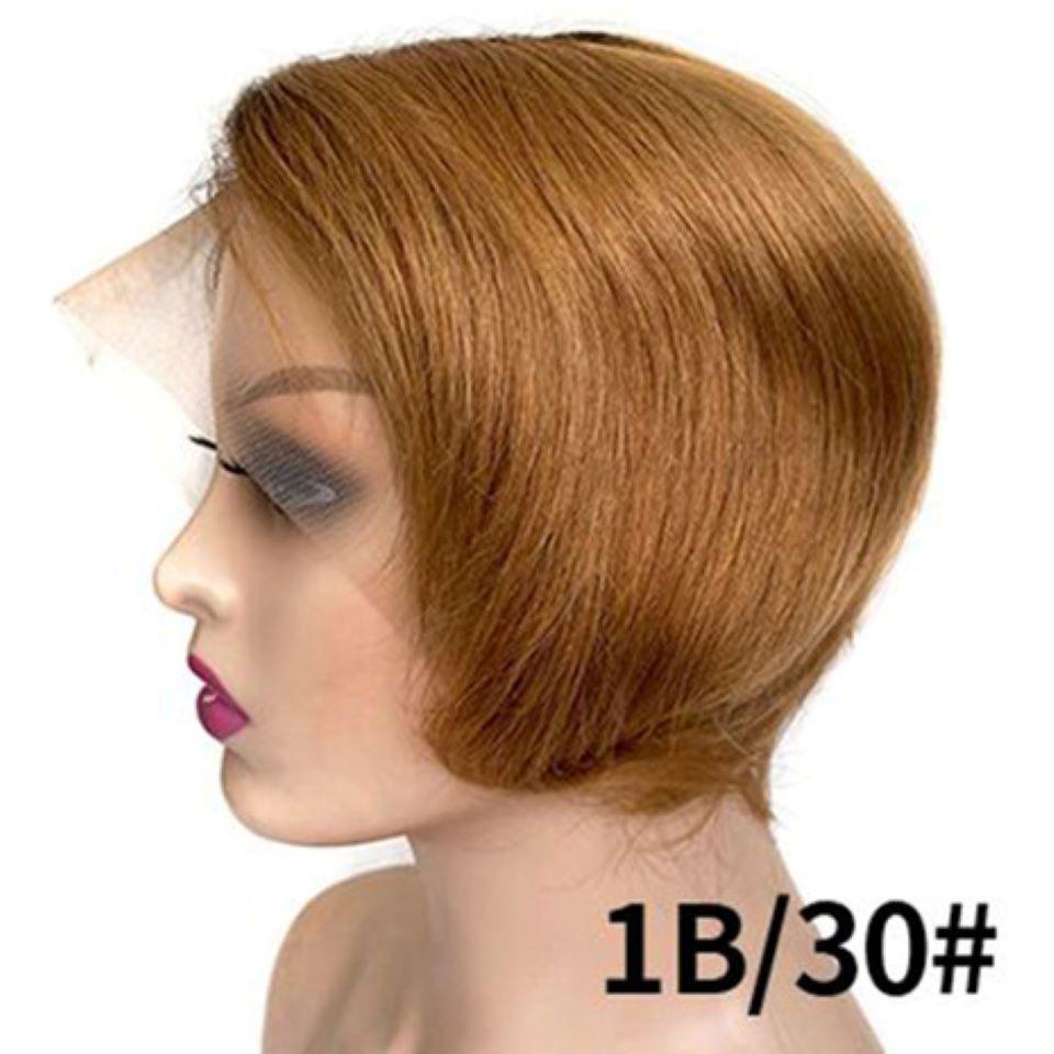 Ombre Short Bob Pixie Cut 13x4x1 T Lace Front Straight Human Hair Wigs - Horizon Bliss