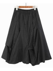 Ladies Irregular Pleated Dark Skirt New Loose Fashion Mid Length Skirt - Horizon Bliss