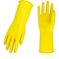 1-Pair Reusable Household Gloves, Rubber Dishwashing gloves, Extra Thickness, Long Sleeves, Kitchen Cleaning, Working, Painting, Gardening, Pet Care - Horizon Bliss