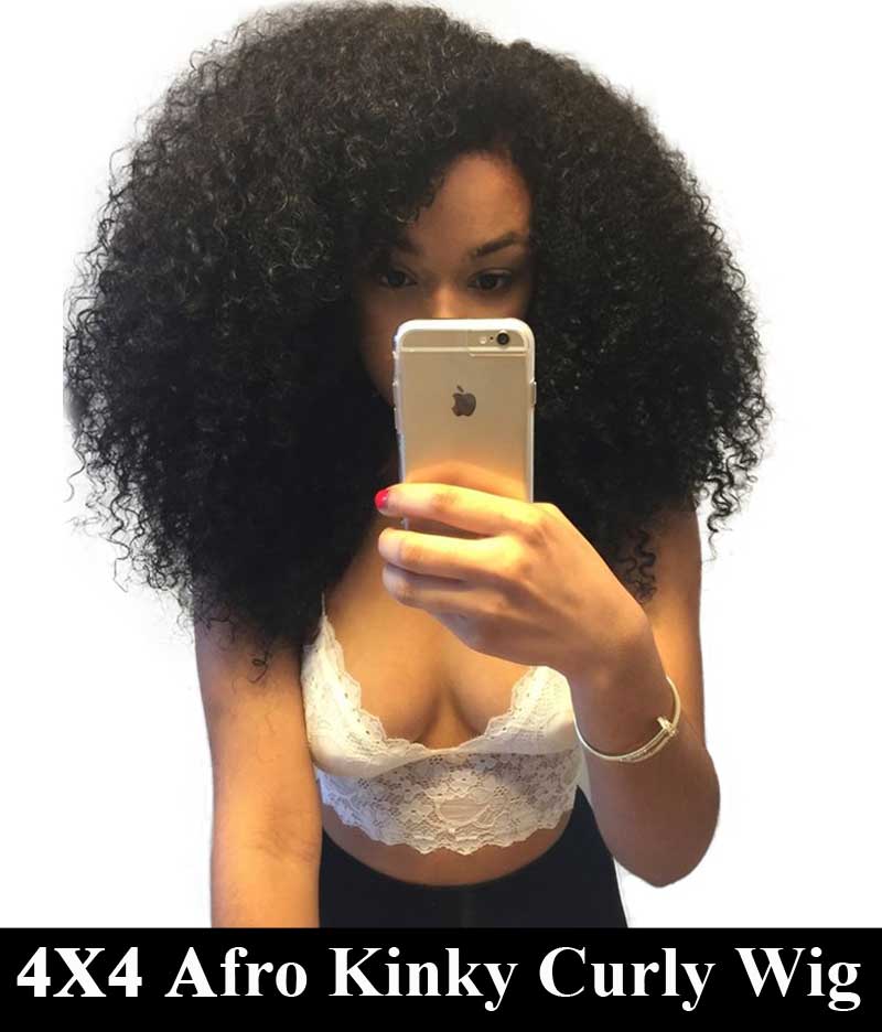 180% Density Full 4x4 Transparent Lace Front Afro Kinky Curly Human Ha - Horizon Bliss