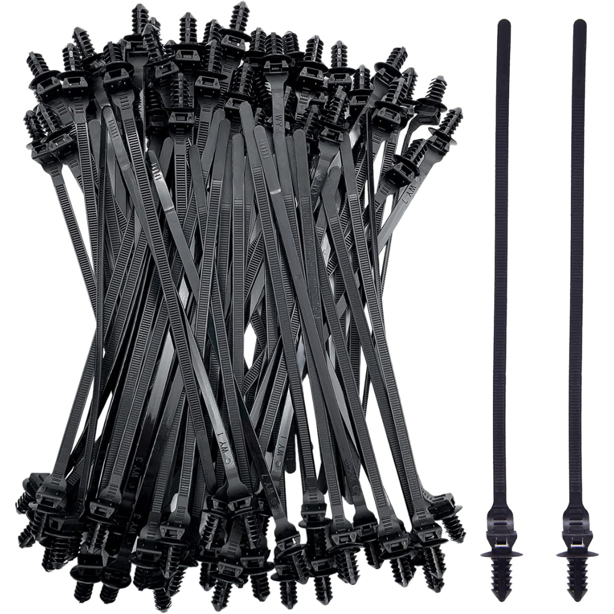 80 Pack Push Mount Cable Zip Tie, 8.3"x0.18" Heavy Duty Push Mount Self Locking UV Resistant Assortment for Indoor Wire Tying (Black) - Horizon Bliss