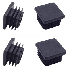 4 Pack 1 Inch Square Plastic Plug Tubing End Cap Suitable for Square Tube (Black-4Pcs) - Horizon Bliss