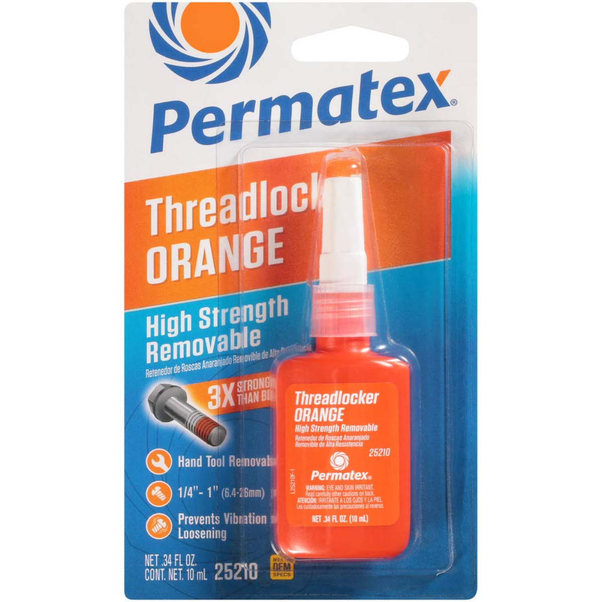 25210 High Strength Removable Threadlocker Orange Liquid, 10 ml - Horizon Bliss