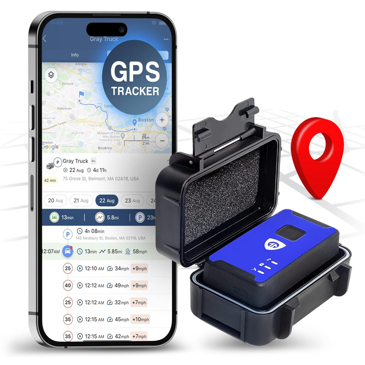 Car Trackers for Your Vehicle - Spark Nano 7 GPS Tracker with Magnetic Waterproof Case - Hidden Real-Time 4G LTE Vehicle Finder - GPS Tracking Device for Cars & More - Subscription Required - Horizon Bliss