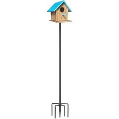 Bird House Pole, 1 Pack 109 Inch Heavy Duty Bird Feeder Pole Mount Kit with 5 Prongs Base for Outdoors, Adjustable Bird Feeder Stand for Wild Birds Watching (Bird House Not Included) - Horizon Bliss