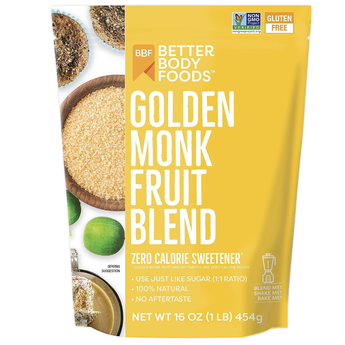 Golden Monk Fruit Sweetener Blend - Sugar Substitute, Zero Calorie, Keto Diet Friendly, Zero Net Carbs, Zero Glycemic, Baking, Extract, Sugar Replacement 1 lb, 16 Oz - Horizon Bliss