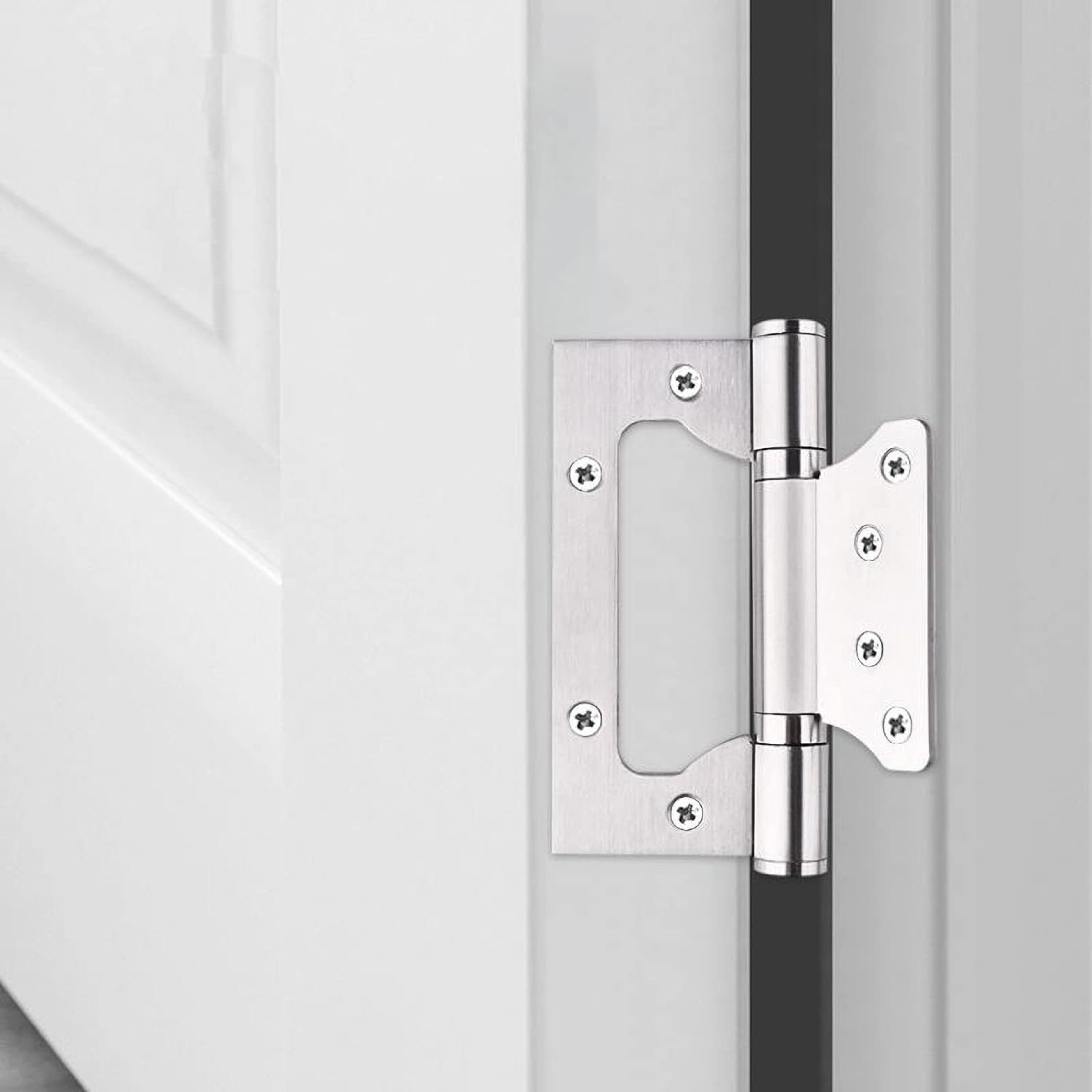 6 Pack Non-Mortise Door Hinges, 4 x 3 inch Stainless Steel Door Hinge, Easy to Install with Mounting Screws,Silver - Horizon Bliss