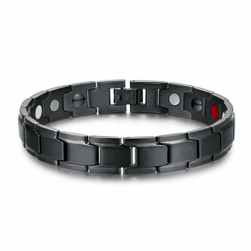 Men's Stainless Steel Double Row Magnetic Therapy Bracelet - Horizon Bliss