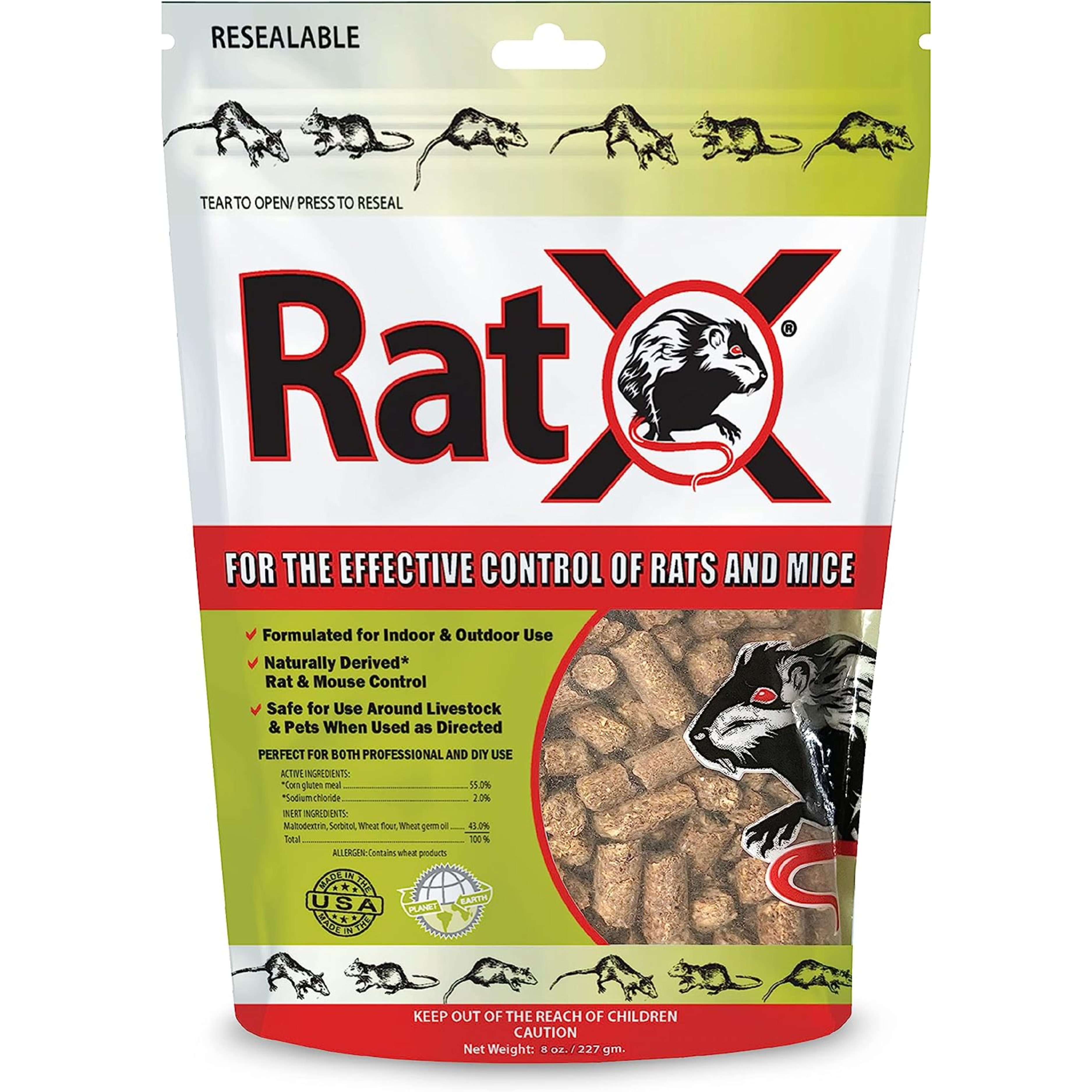 EcoClear Products 620100-6D RatX All-Natural All Species Rat Mouse, 8 oz. Bag - Horizon Bliss