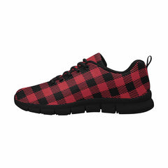 Sneakers For Men,   Buffalo Plaid Red And Black - Running Shoes Dg848 - Horizon Bliss