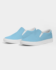 Womens Sneakers - Light Blue Low Top Slip-on Canvas Shoes - Horizon Bliss