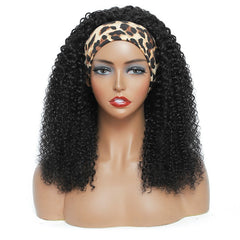 Headband Wig Kinky Curly Human Hair Scarf Wig No GLUE Easy Wear - Horizon Bliss