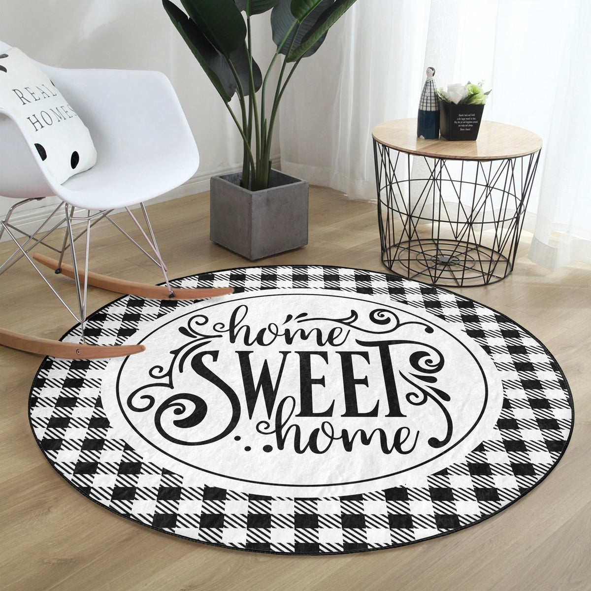 Home Sweet Home Round Rug, Home Decor Area Rug, Home Sweet Home