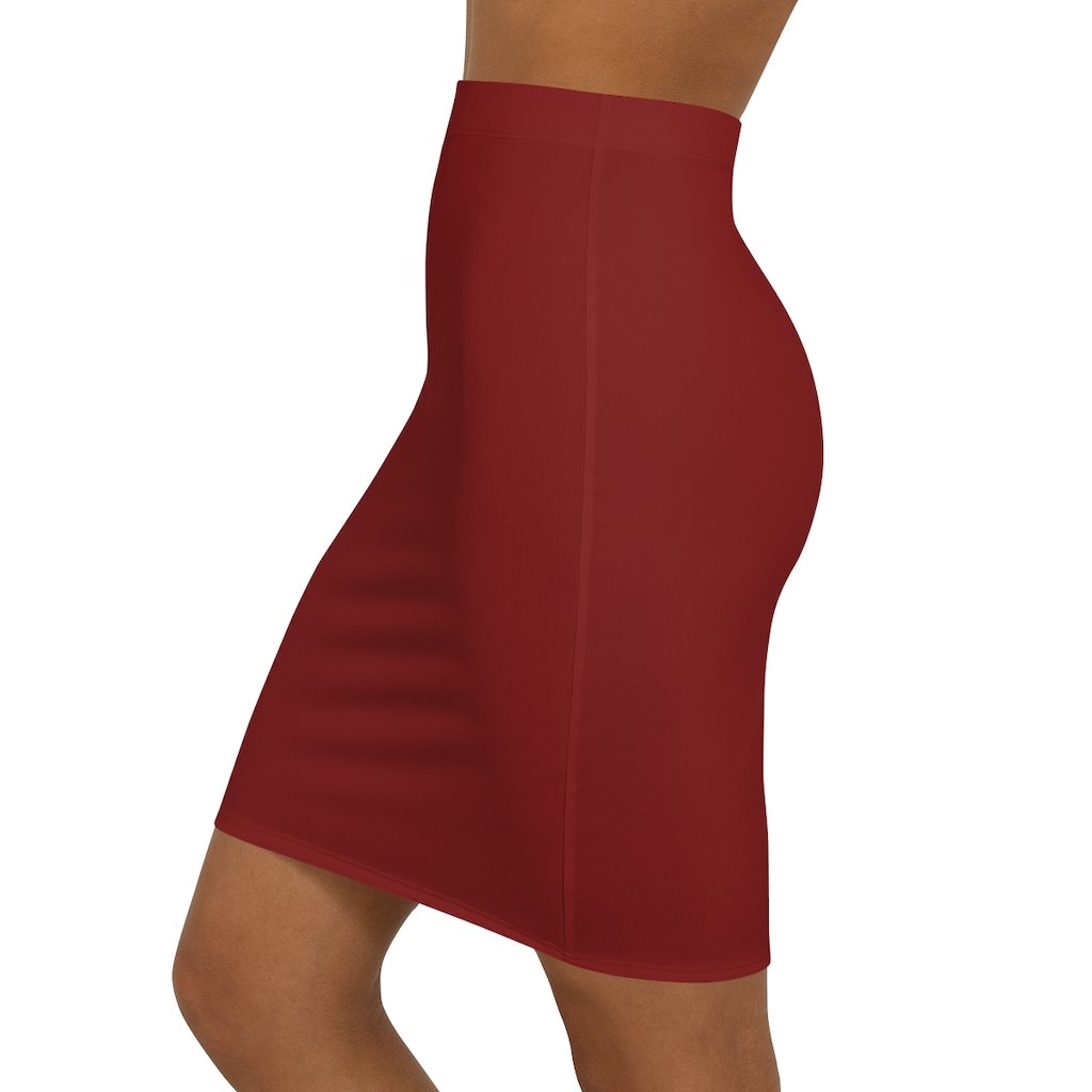 Womens Skirt, Maroon Pencil Skirt - Horizon Bliss