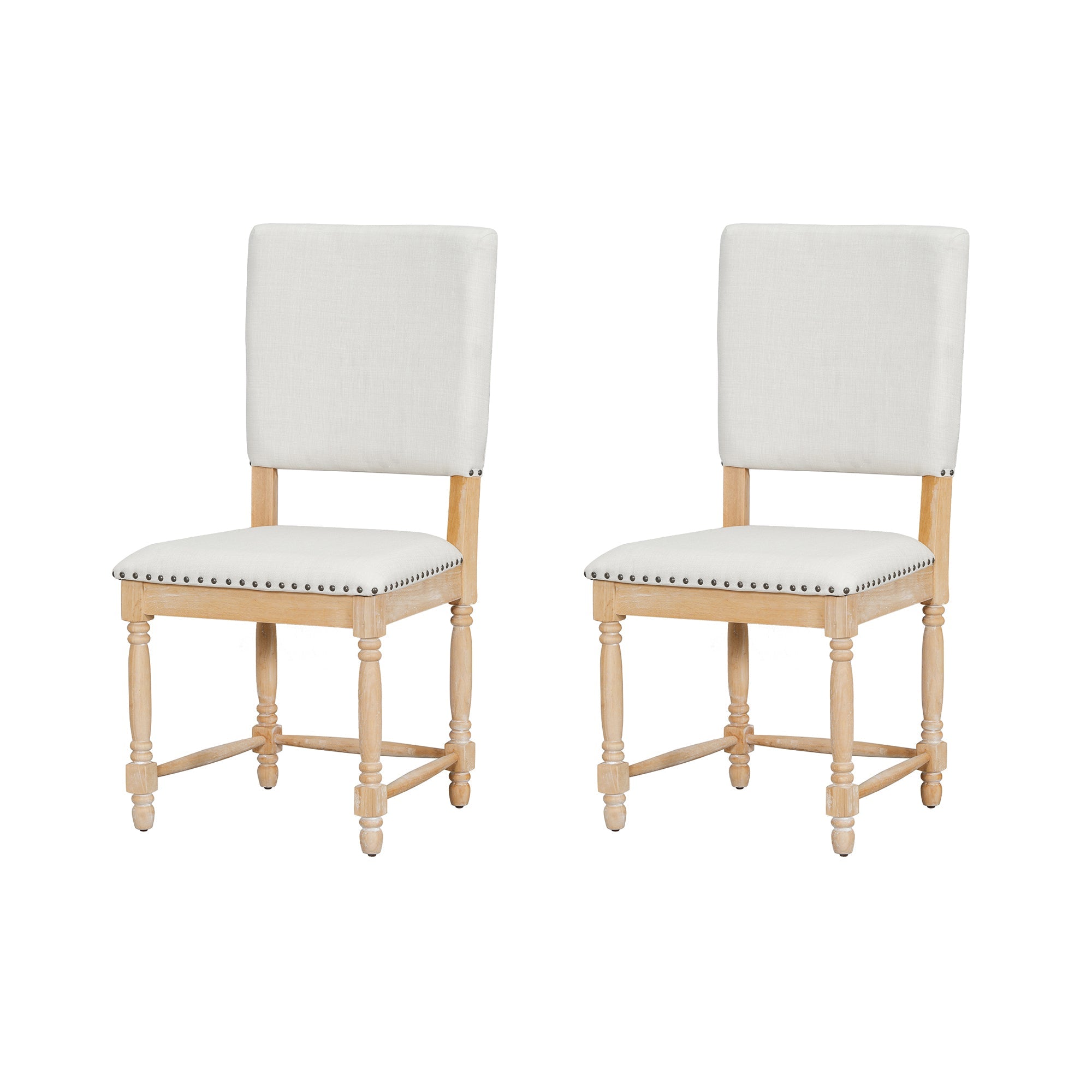 Vintage Traditional 2-Piece Upholstered Dining Chairs with Padded