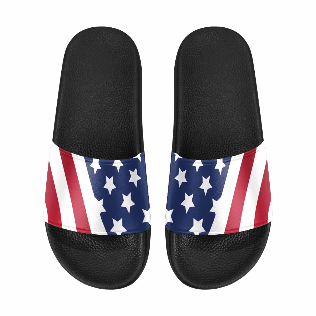 Mens Slide Sandals, Stars And Stripes Print - Horizon Bliss