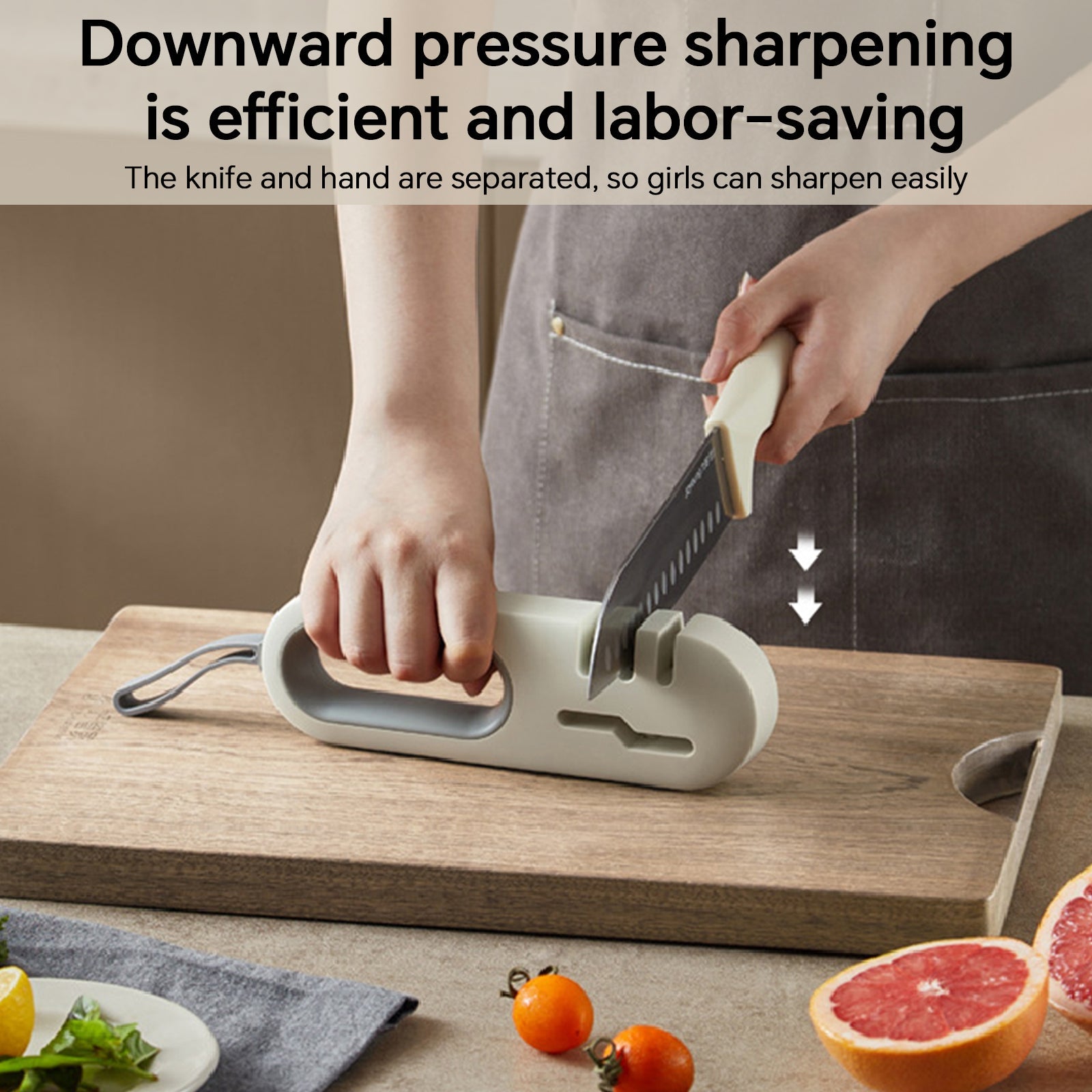 4 in 1 Kitchen Knife Sharpener Non-slip Multi-functional Knife &