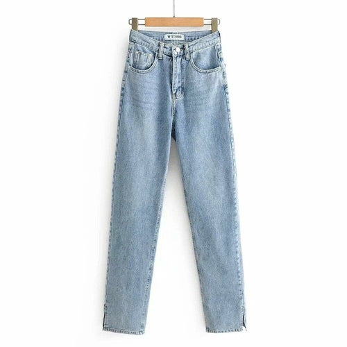 Autumn Vintage High Waist Straight Floor Length Jeans Ripped Jeans - Horizon Bliss