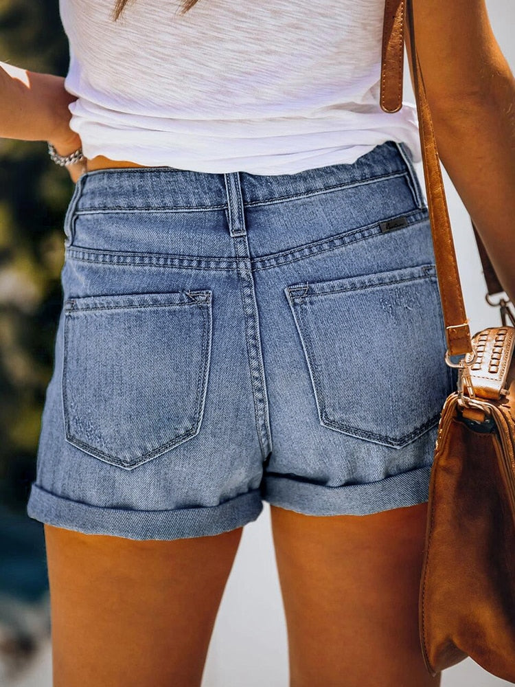 Sexy Wash Streetwear Denim Shorts - Horizon Bliss