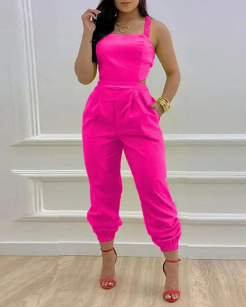 Printed Strapless Jumpsuit Strapping Loose Pants - Horizon Bliss