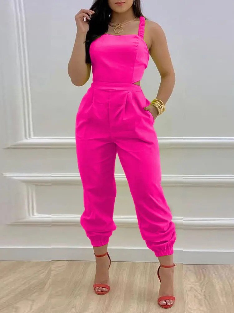 Printed Strapless Jumpsuit Strapping Loose Pants - Horizon Bliss