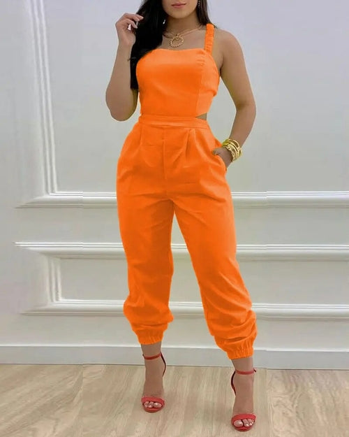 Printed Strapless Jumpsuit Strapping Loose Pants - Horizon Bliss