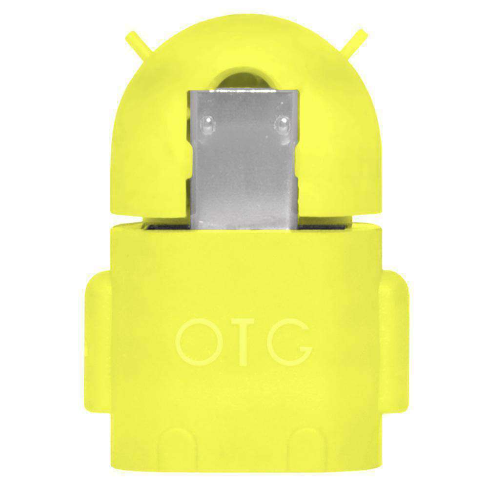 Android Robot Shape Micro USB OTG Adapter (Random Color) - pack of  6