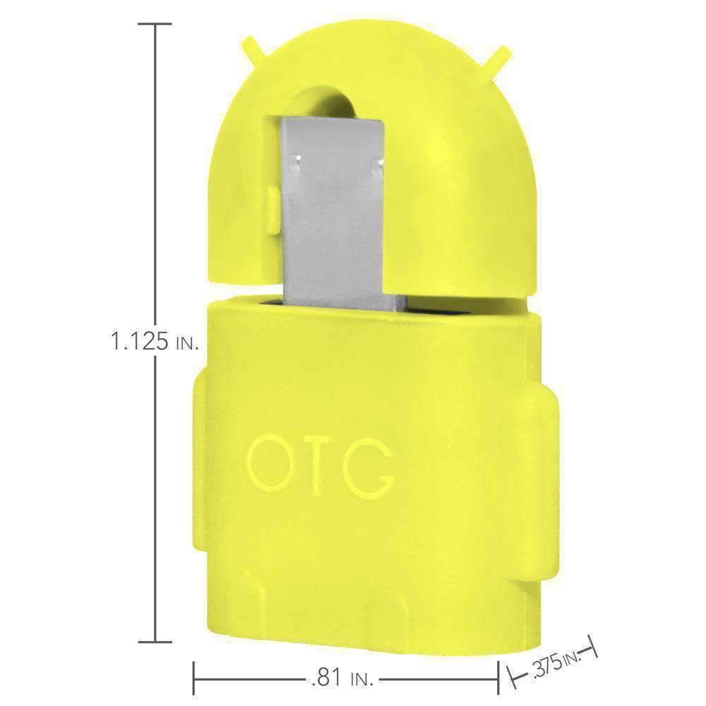 Android Robot Shape Micro USB OTG Adapter (Random Color) - pack of  6