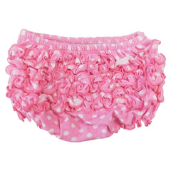 Girls Pink Polka Dot Ruffled Butt Bloomer - Horizon Bliss