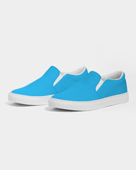 Womens Sneakers - Vibrant Blue Low Top Slip-on Canvas Sports Shoes - Horizon Bliss