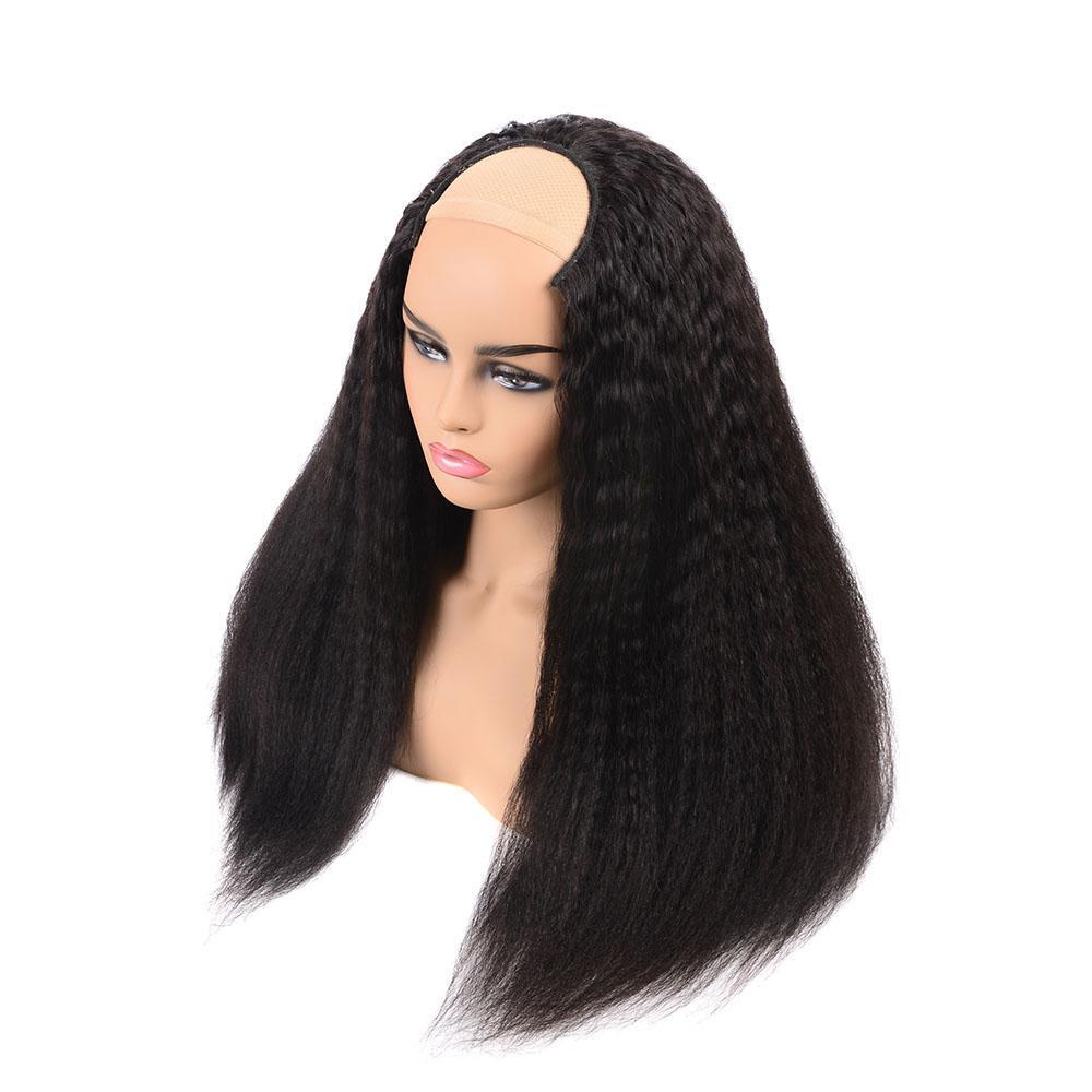 U Part Wig Kinky Straight Human Hair Wigs For Black Women Brazilian Re - Horizon Bliss