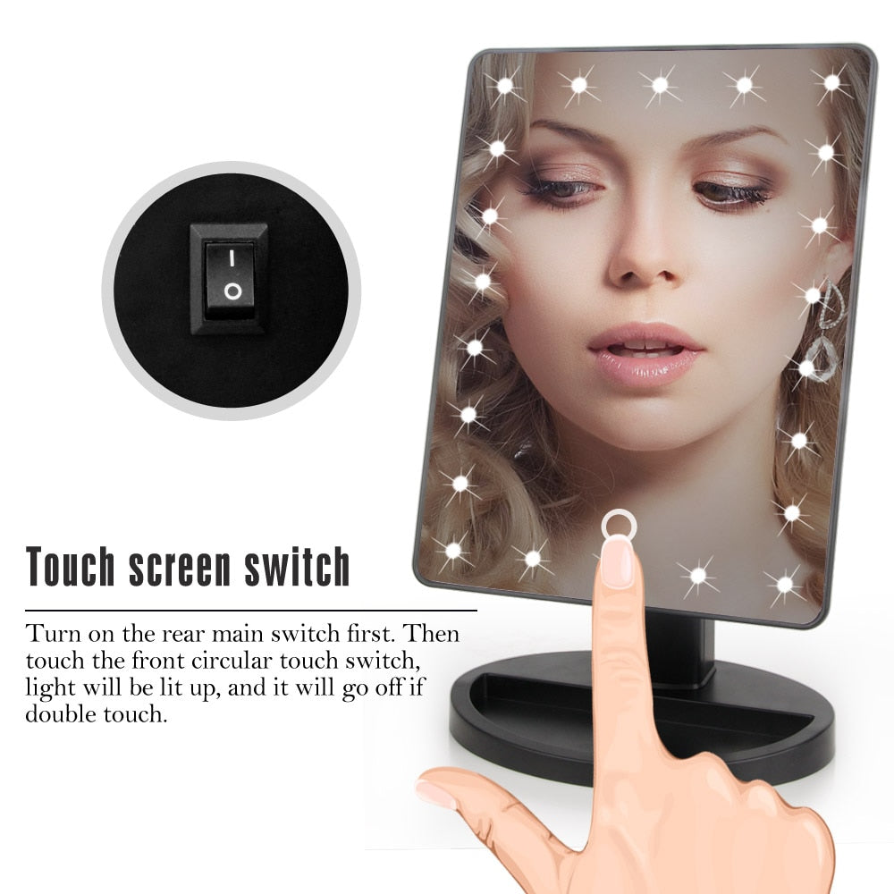 22 LED Lights Touch Screen Makeup Mirror - Horizon Bliss