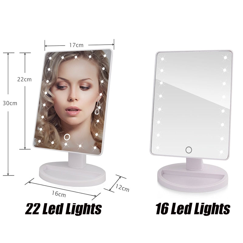 22 LED Lights Touch Screen Makeup Mirror - Horizon Bliss