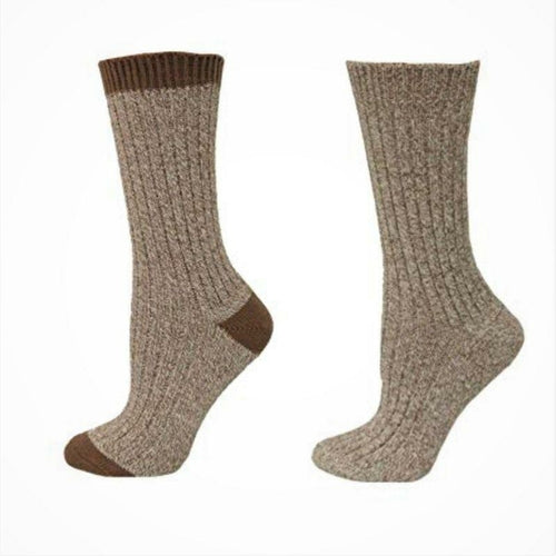 Outdoor Boot Hiking Marled Twisted Cotton 2 Pair Pack Socks - Horizon Bliss