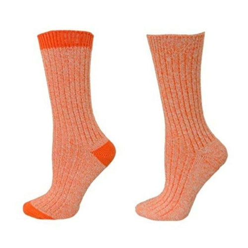 Outdoor Boot Hiking Marled Twisted Cotton 2 Pair Pack Socks - Horizon Bliss