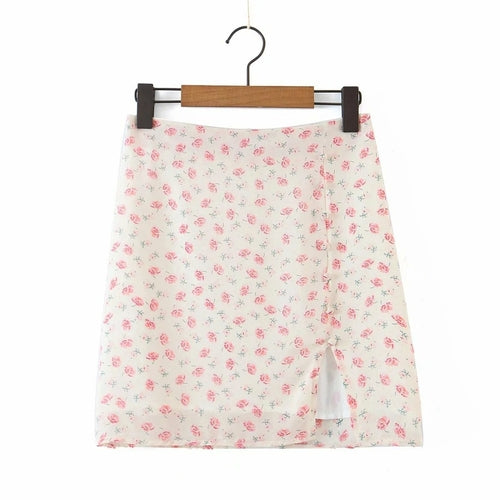 Floral Printed Sexy Split Short Skirt - Horizon Bliss