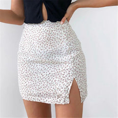 Floral Printed Sexy Split Short Skirt - Horizon Bliss