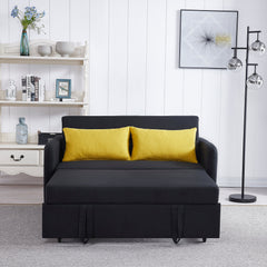 Twins Sofa Bed Black Fabric - Horizon Bliss