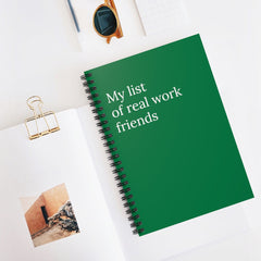 My list of real work friends Spiral Funny Notebook - Horizon Bliss