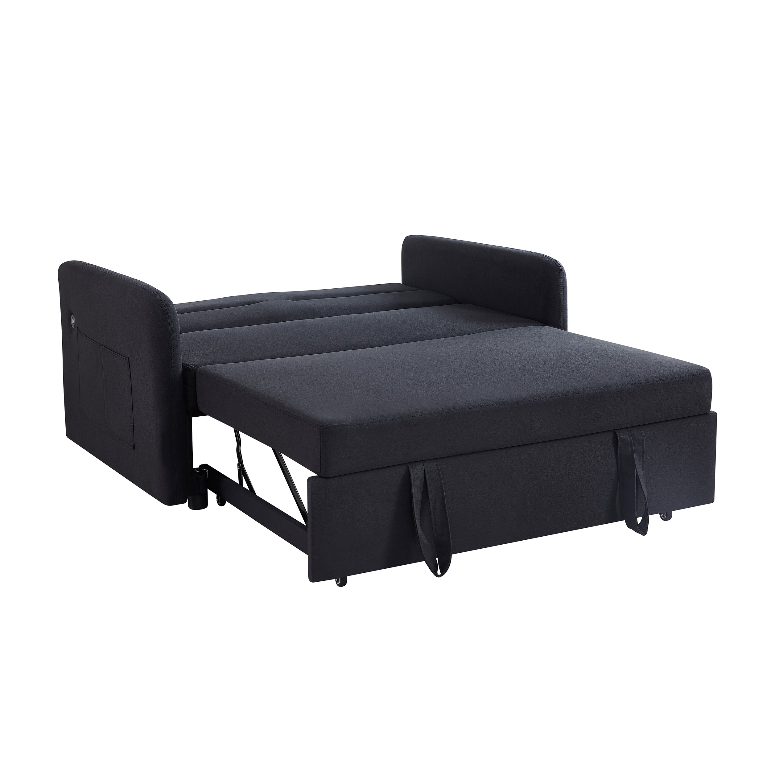 Twins Sofa Bed Black Fabric - Horizon Bliss