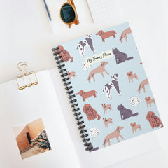 My Happy Place Dog Pattern Spiral Notebook - Horizon Bliss