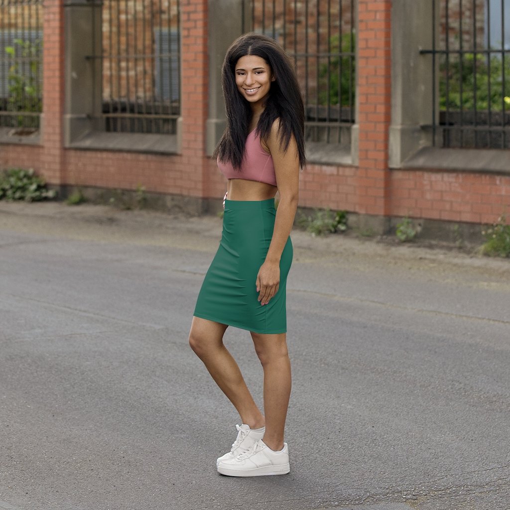 Womens Skirt, Teal Green Pencil Skirt - Horizon Bliss