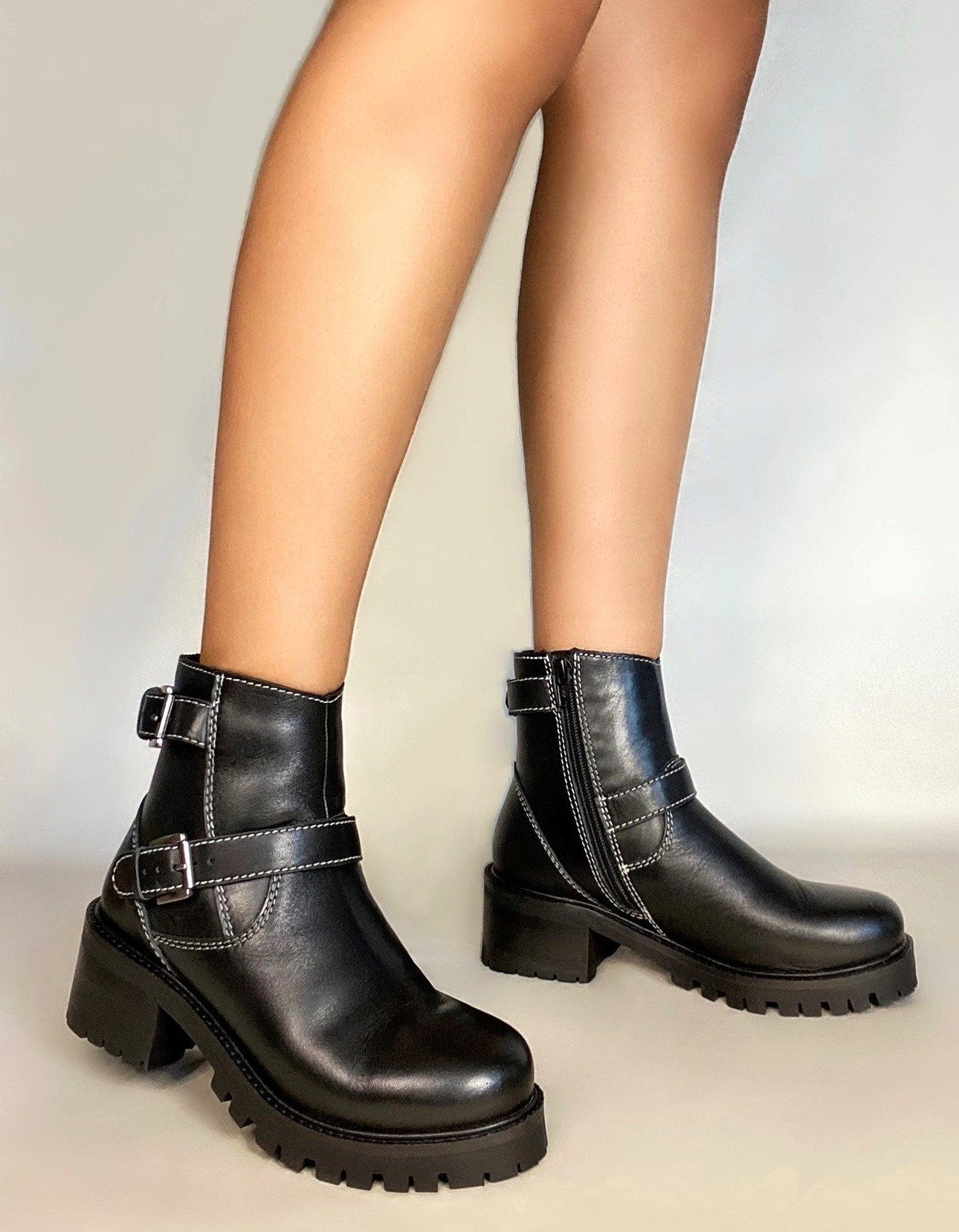 Terminator Black Platform Block Heel Bootie - Horizon Bliss