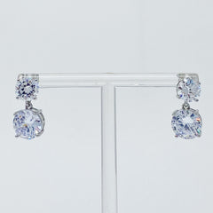 Double Diamond Dangle Earrings