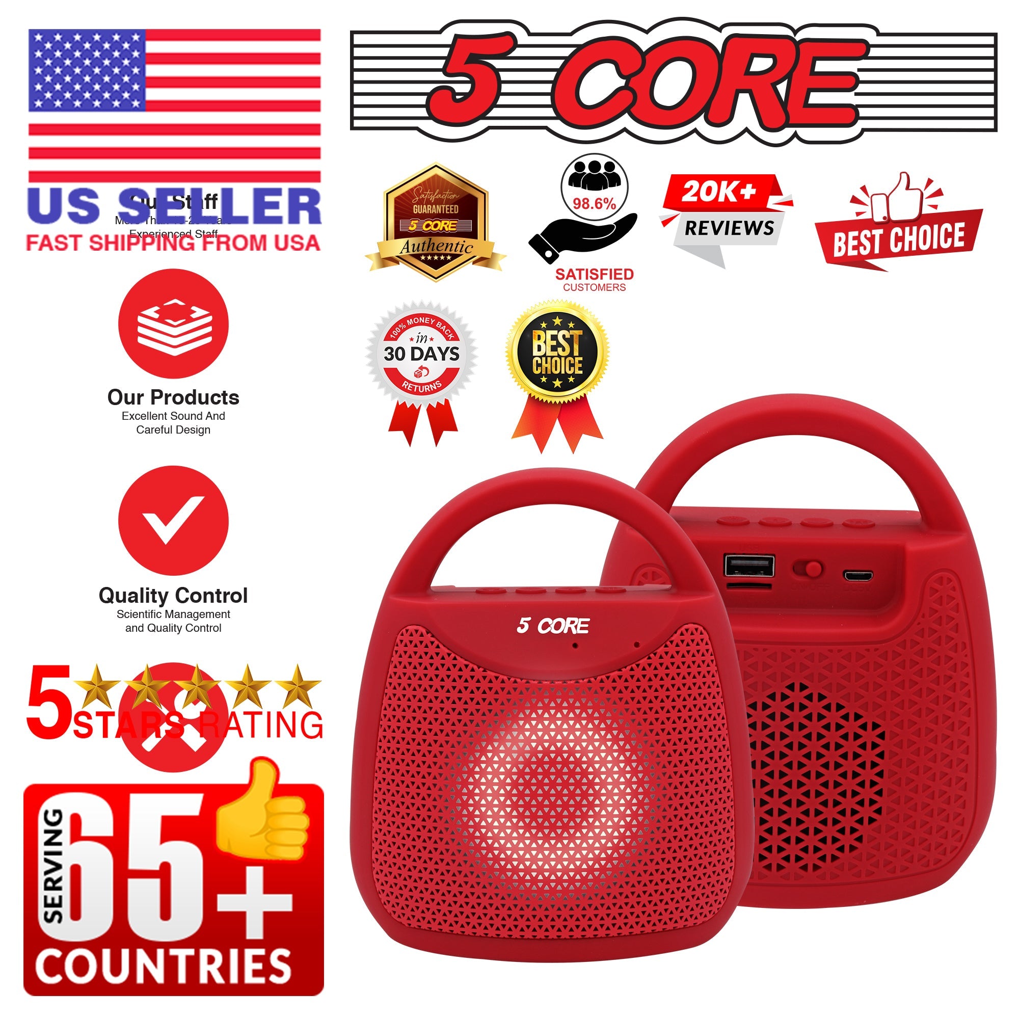 5Core Bluetooth Speaker Wireless Outdoor Rechargeable Mini Portable - Horizon Bliss