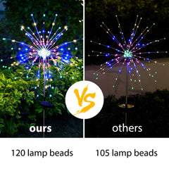 Solar Firework Outdoor Lights, 120 LED Waterproof Solar Garden Lights,